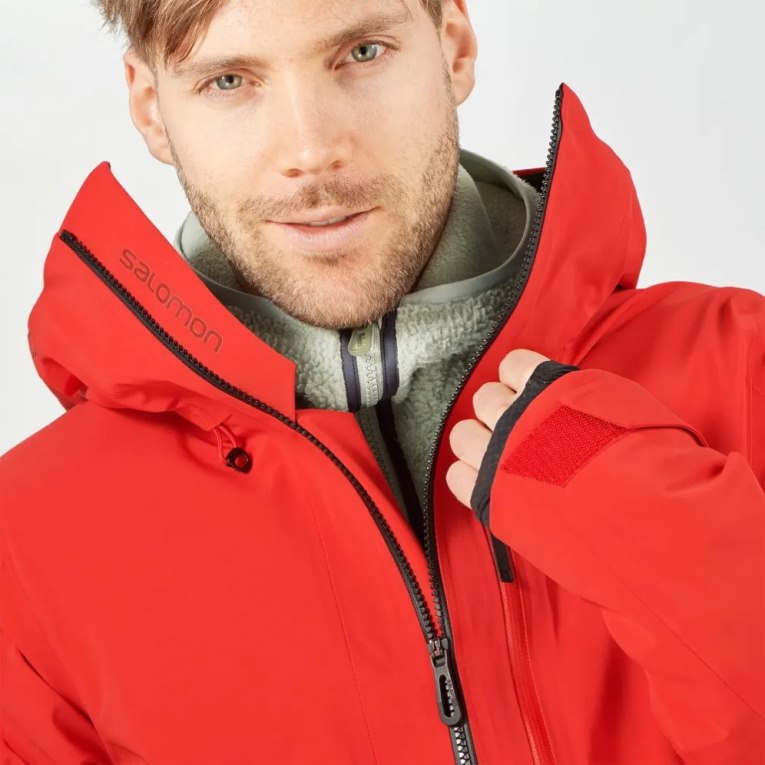 Red Salomon Outlaw 3L Shell Men's Ski Jackets | PH 06471Q